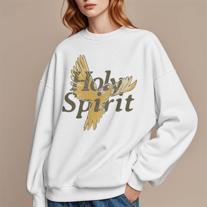 Christianartworkshop Sweatshirt im klassischen Stil mit Heiligem Geist und fliegender Taube, mit Fleecefutter aus Polyester