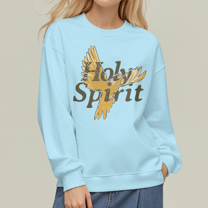 Christianartworkshop Sweatshirt im klassischen Stil mit Heiligem Geist und fliegender Taube, mit Fleecefutter aus Polyester