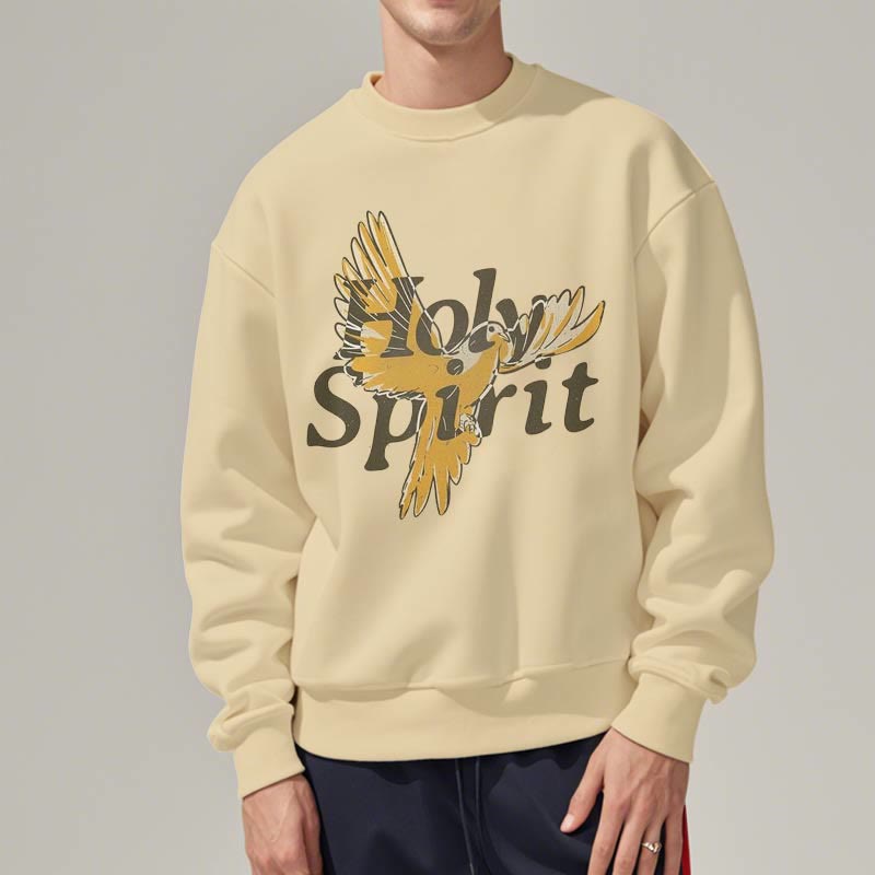 Christianartworkshop Sweatshirt im klassischen Stil mit Heiligem Geist und fliegender Taube, mit Fleecefutter aus Polyester