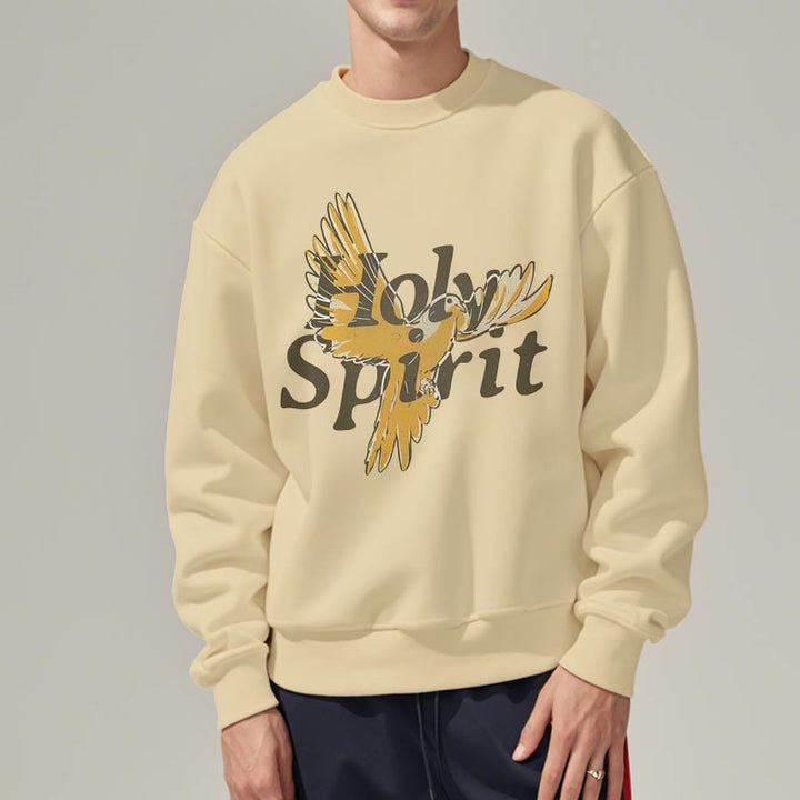 Christianartworkshop Sweatshirt im klassischen Stil mit Heiligem Geist und fliegender Taube, mit Fleecefutter aus Polyester