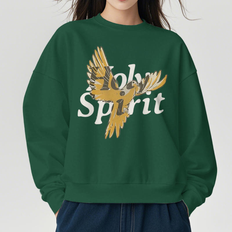 Christianartworkshop Sweatshirt im klassischen Stil mit Heiligem Geist und fliegender Taube, mit Fleecefutter aus Polyester