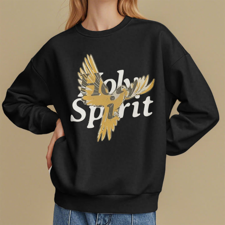 Christianartworkshop Sweatshirt im klassischen Stil mit Heiligem Geist und fliegender Taube, mit Fleecefutter aus Polyester