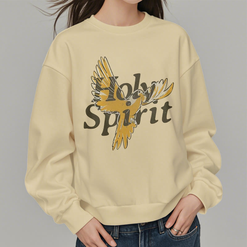 Christianartworkshop Sweatshirt im klassischen Stil mit Heiligem Geist und fliegender Taube, mit Fleecefutter aus Polyester
