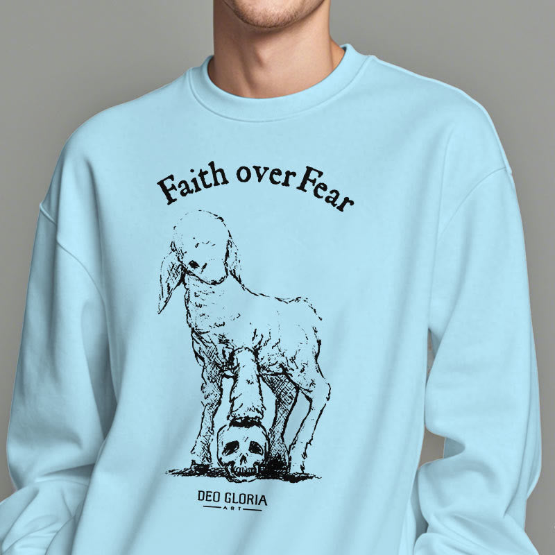 Christianartworkshop Zitat-Stil Glaube über Angst Lamm Fleece gefüttert Polyester Sweatshirt