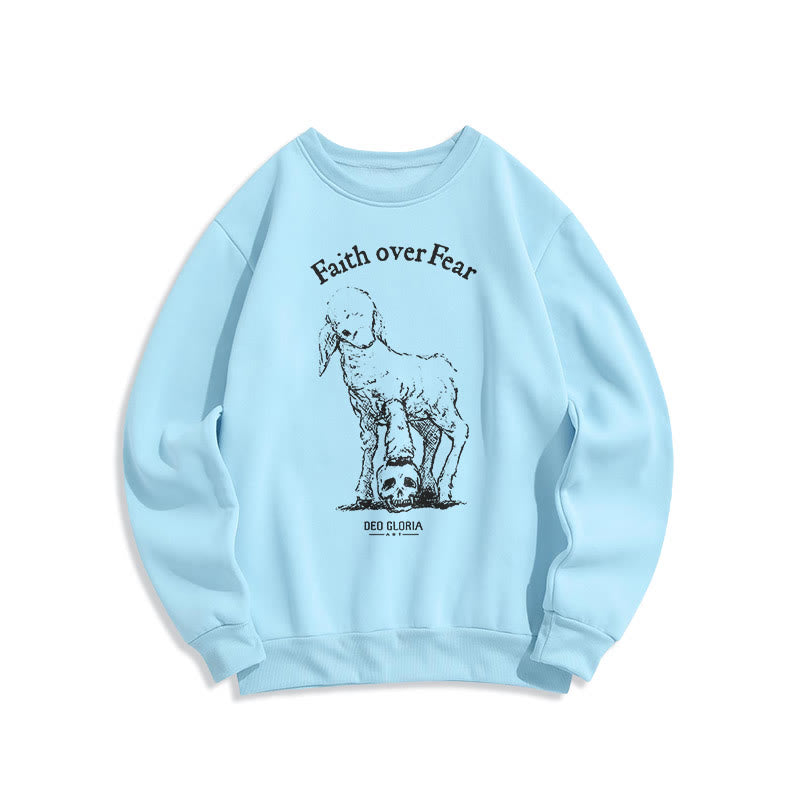 Christianartworkshop Zitat-Stil Glaube über Angst Lamm Fleece gefüttert Polyester Sweatshirt