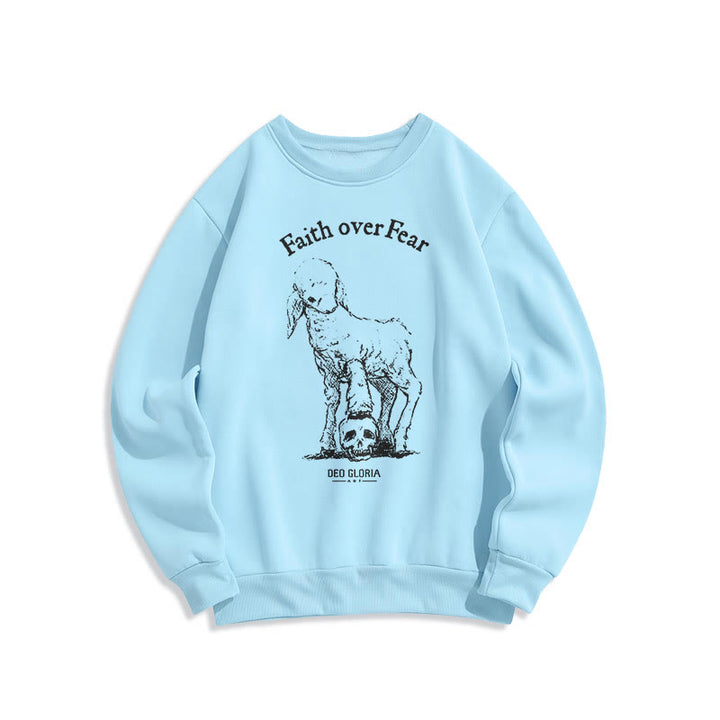 Christianartworkshop Zitat-Stil Glaube statt Angst Lammfleece-gefüttertes Polyester-Sweatshirt - Blau - 2XL - image 25