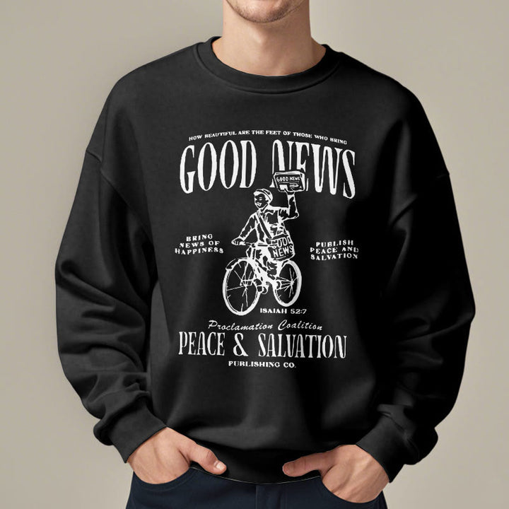 Christianartworkshop Zitat-Stil Gute Nachricht Jesaja 52:7 Fleece-gefüttertes Polyester-Sweatshirt