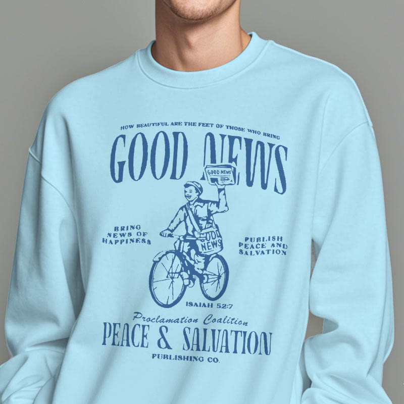 Christianartworkshop Zitat-Stil Gute Nachricht Jesaja 52:7 Fleece-gefüttertes Polyester-Sweatshirt