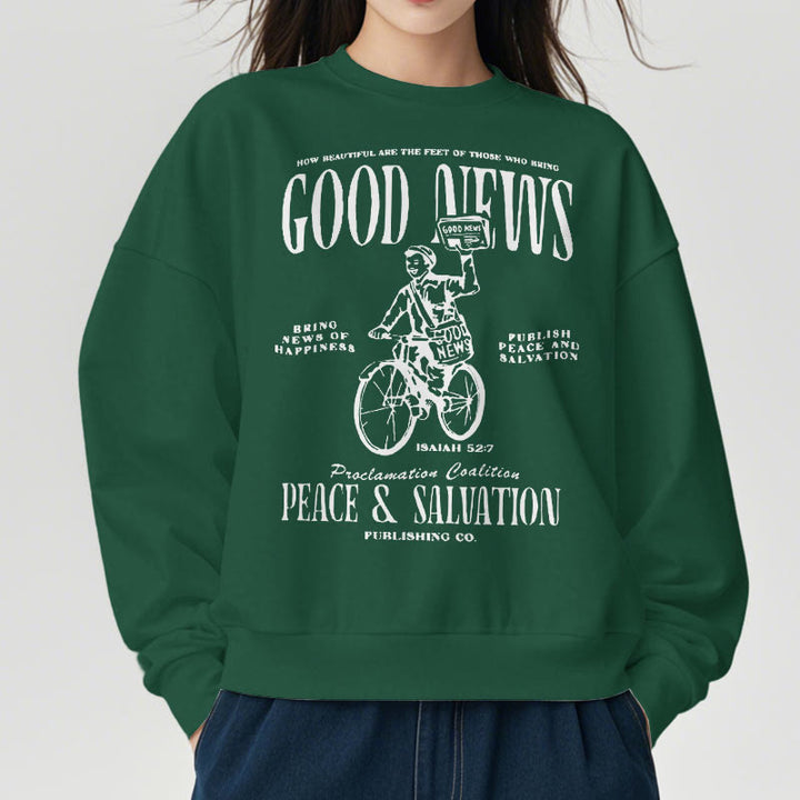Christianartworkshop Zitat-Stil Gute Nachricht Jesaja 52:7 Fleece-gefüttertes Polyester-Sweatshirt