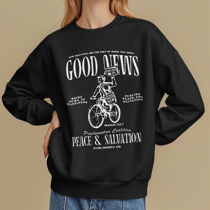 Christianartworkshop Zitat-Stil Gute Nachricht Jesaja 52:7 Fleece-gefüttertes Polyester-Sweatshirt