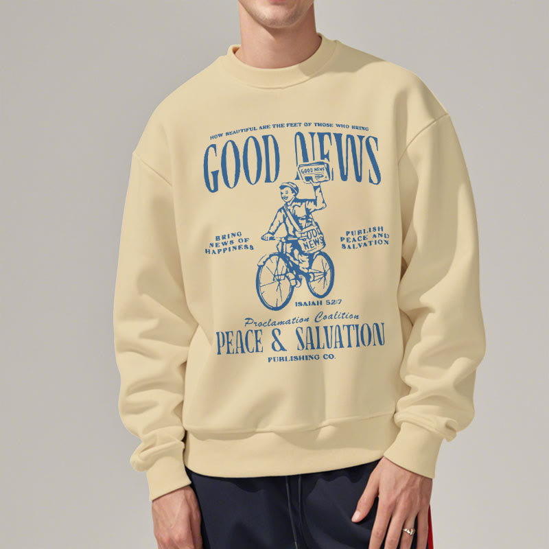 Christianartworkshop Zitat-Stil Gute Nachricht Jesaja 52:7 Fleece-gefüttertes Polyester-Sweatshirt