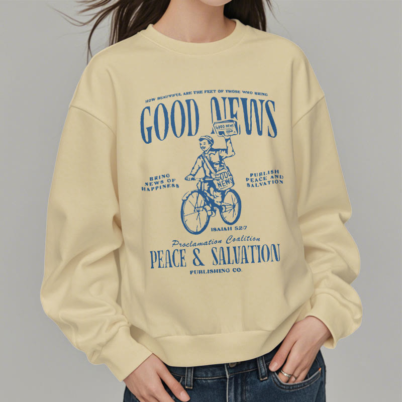 Christianartworkshop Zitat-Stil Gute Nachricht Jesaja 52:7 Fleecegefüttertes Polyester-Sweatshirt - image 2