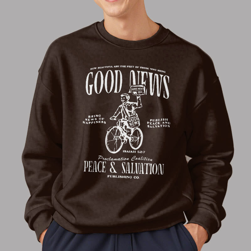 Christianartworkshop Zitat-Stil Gute Nachricht Jesaja 52:7 Fleece-gefüttertes Polyester-Sweatshirt