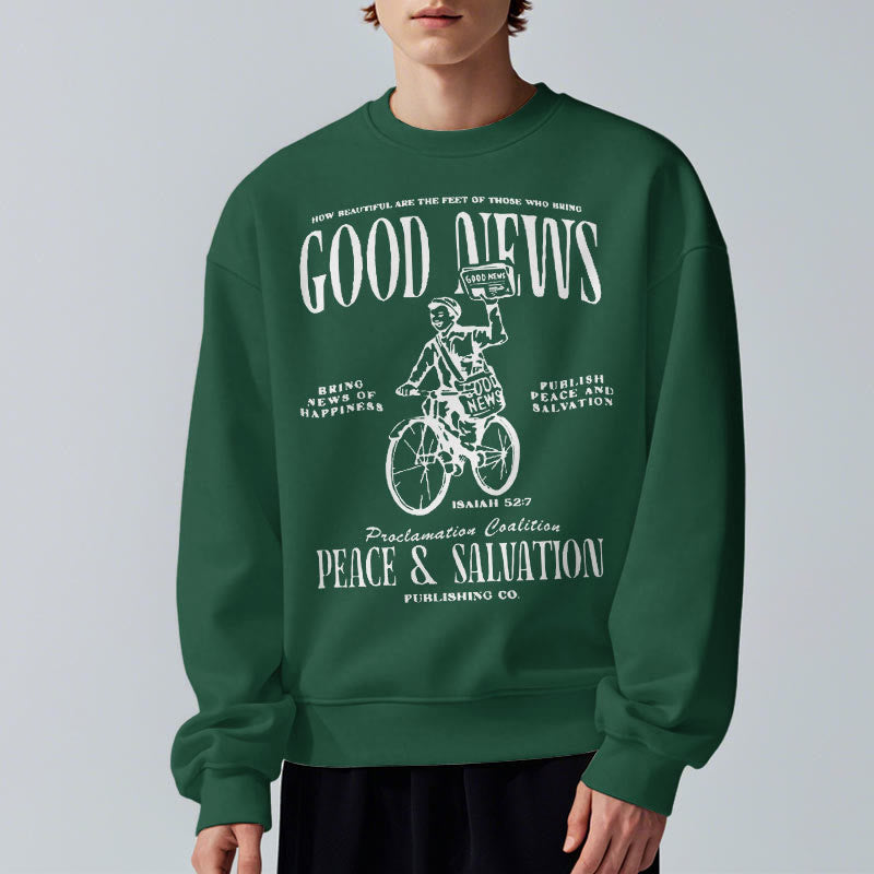 Christianartworkshop Zitat-Stil Gute Nachricht Jesaja 52:7 Fleece-gefüttertes Polyester-Sweatshirt