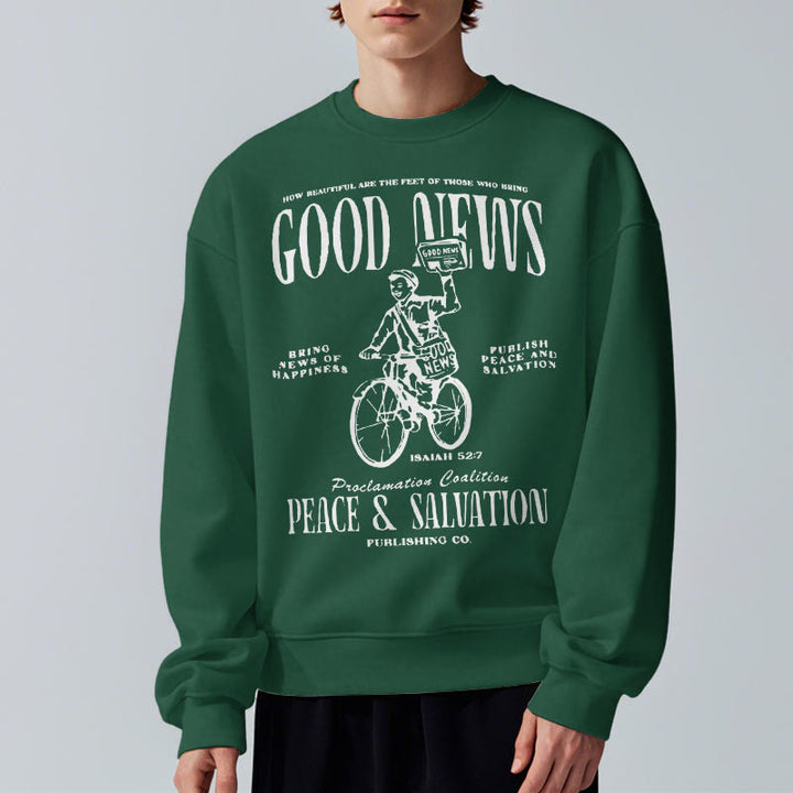 Christianartworkshop Zitat-Stil Gute Nachricht Jesaja 52:7 Fleece-gefüttertes Polyester-Sweatshirt