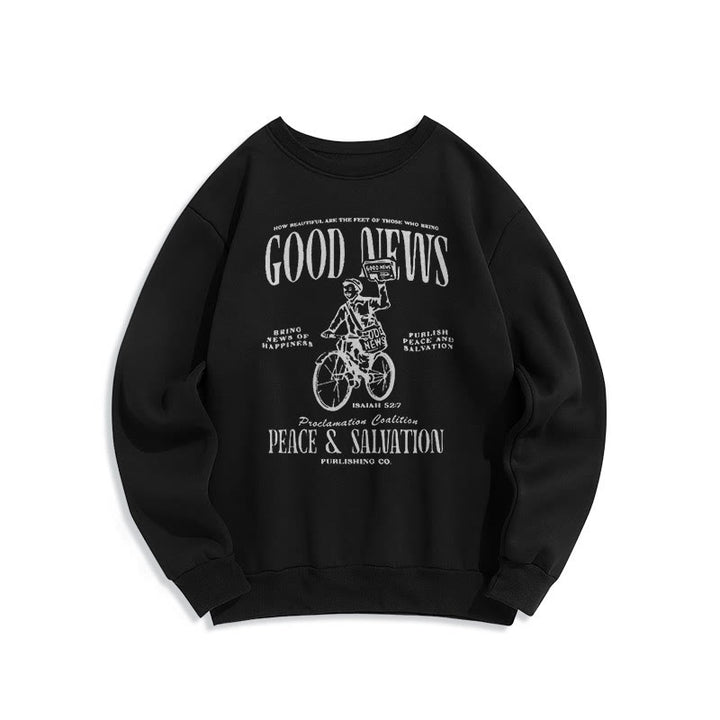 Christianartworkshop Zitat-Stil Gute Nachricht Jesaja 52:7 Fleecegefüttertes Polyester-Sweatshirt - Schwarz - 2XL - image 5