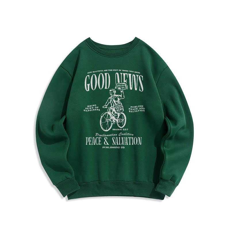 Christianartworkshop Zitat-Stil Gute Nachricht Jesaja 52:7 Fleece-gefüttertes Polyester-Sweatshirt