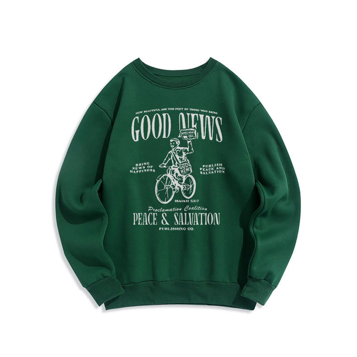 Christianartworkshop Zitat-Stil Gute Nachricht Jesaja 52:7 Fleece-gefüttertes Polyester-Sweatshirt