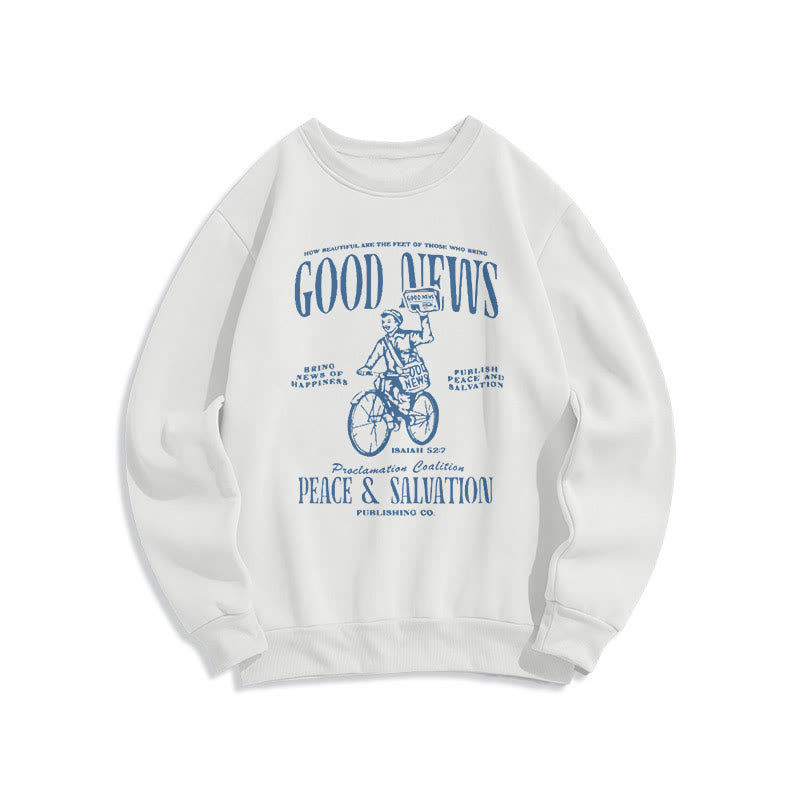 Christianartworkshop Zitat-Stil Gute Nachricht Jesaja 52:7 Fleecegefüttertes Polyester-Sweatshirt - Weiß - 2XL - image 10
