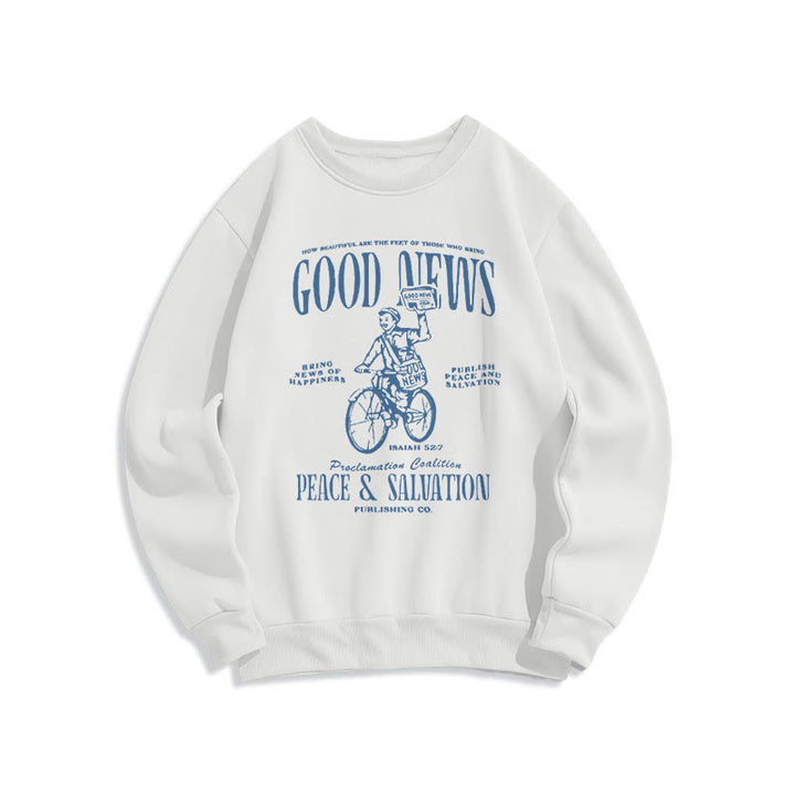 Christianartworkshop Zitat-Stil Gute Nachricht Jesaja 52:7 Fleece-gefüttertes Polyester-Sweatshirt