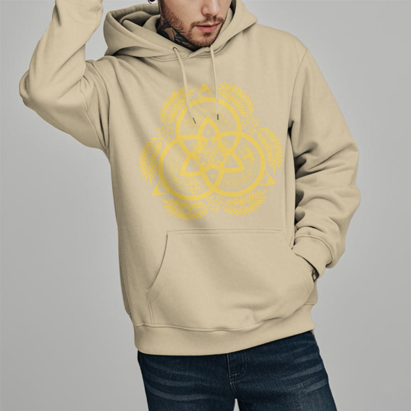 Christianartworkshop Kapuzenpullover aus Polyester im klassischen Stil mit goldenem Heiligenemblem „Göttliche Einheit“