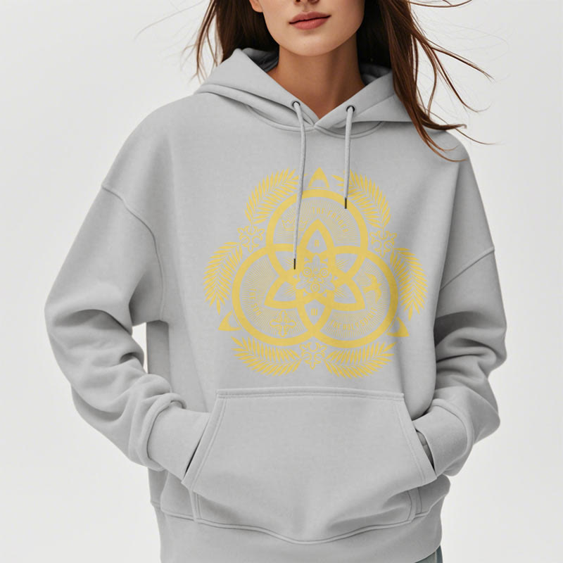 Christianartworkshop Klassischer Hoodie mit goldenem Emblem und Fleece-Futter aus Polyester, Motiv der Göttlichen Einheit. - image 32