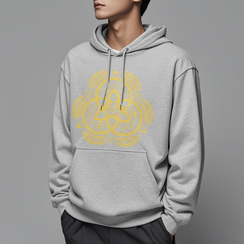 Christianartworkshop Kapuzenpullover aus Polyester im klassischen Stil mit goldenem Heiligenemblem „Göttliche Einheit“