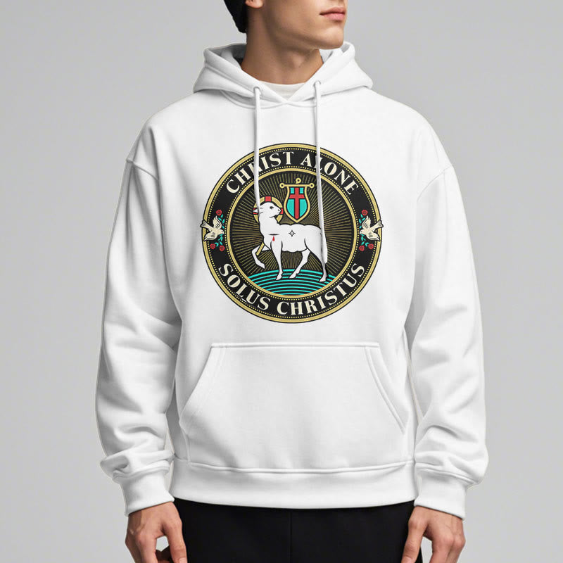 Christianartworkshop Moderner Stil Christ Alone Lamb of God Polyester-Kapuzenpullover mit Fleecefutter - image 12