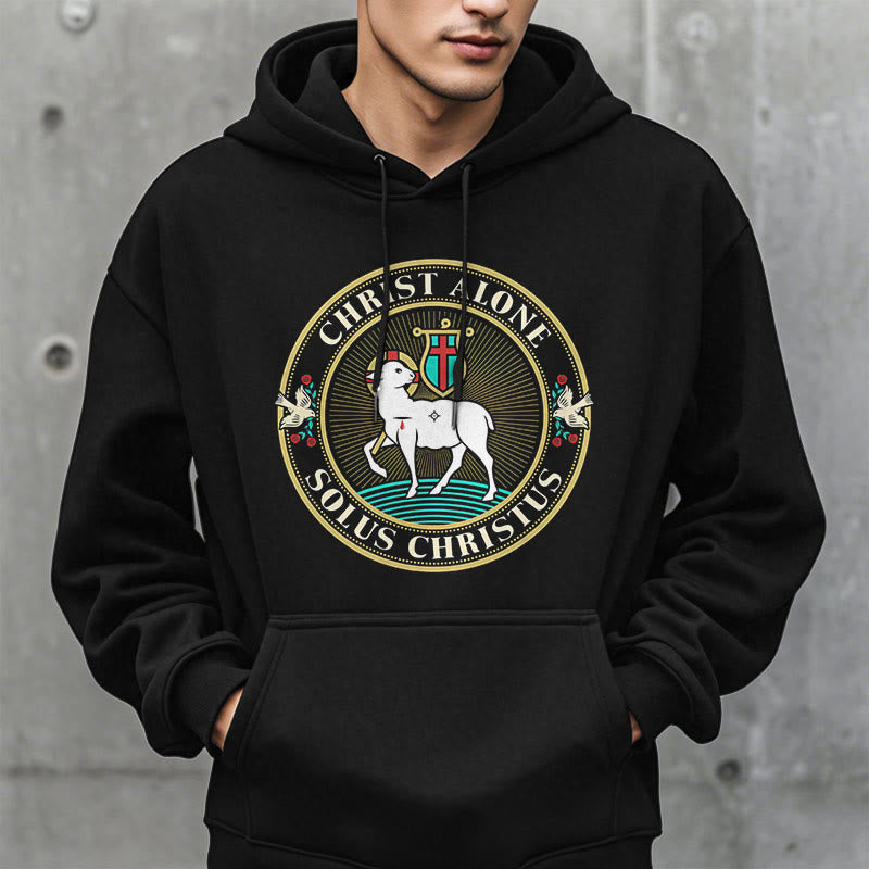 Christianartworkshop Moderner Stil Christ Alone Lamb of God Polyester-Kapuzenpullover mit Fleecefutter - image 7
