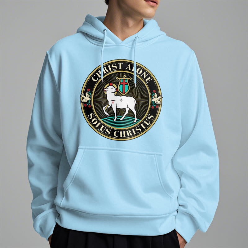 Christianartworkshop Moderner Stil Christ Alone Lamb of God Polyester-Kapuzenpullover mit Fleecefutter
