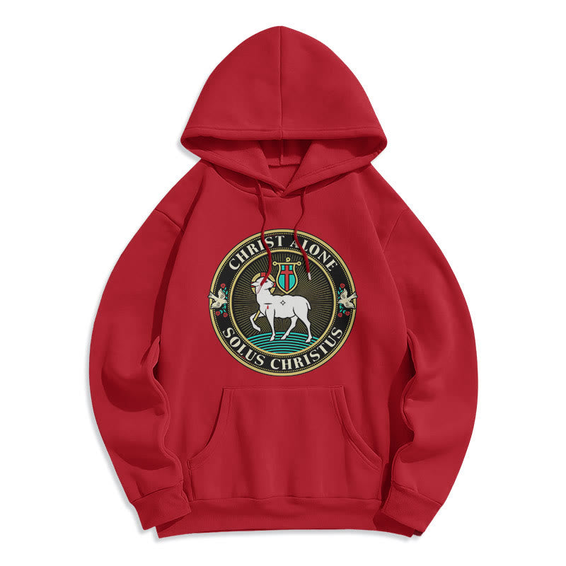Christianartworkshop Moderner Stil Christ Alone Lamb of God Polyester-Kapuzenpullover mit Fleecefutter