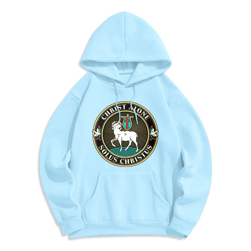 Christianartworkshop Moderner Stil Christ Alone Lamb of God Polyester-Kapuzenpullover mit Fleecefutter