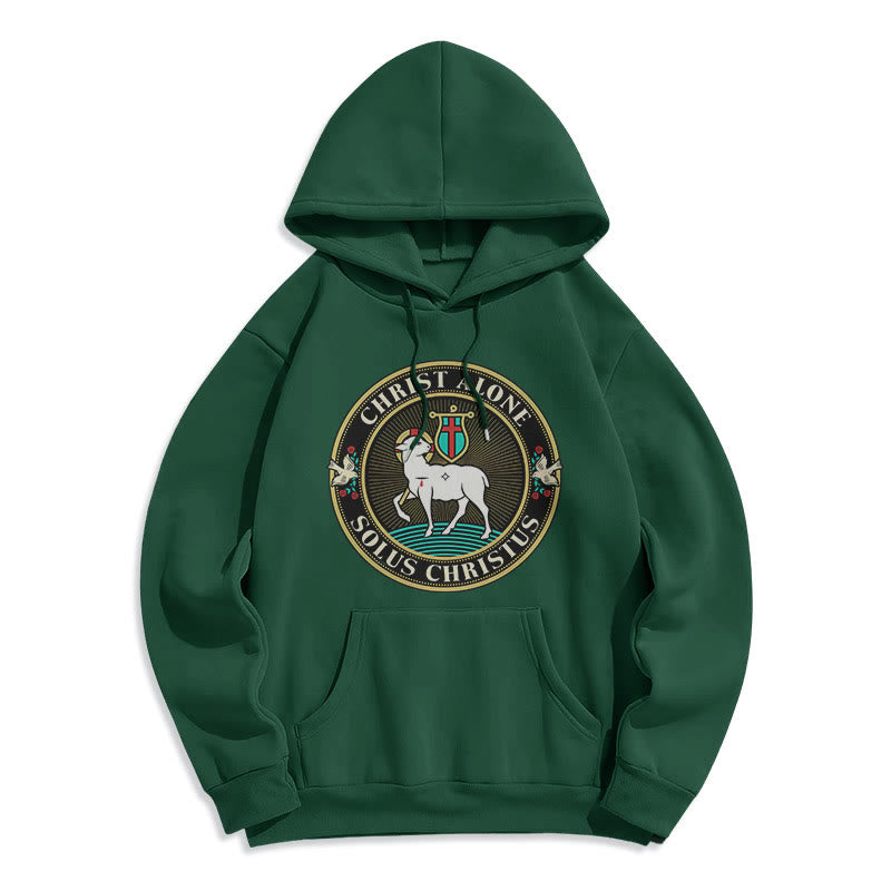 Christianartworkshop Moderner Stil Christ Alone Lamb of God Polyester-Kapuzenpullover mit Fleecefutter