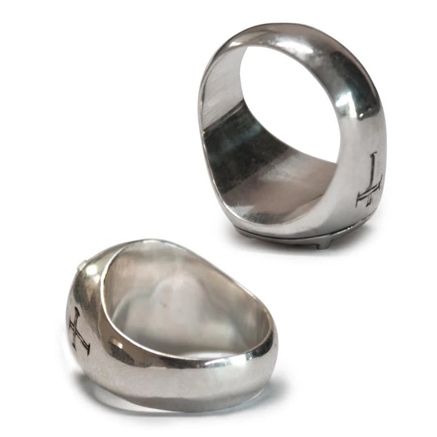 Christianartworkshop Ring mit Kreuz und Stern von Bethlehem im klassischen Stil, heiliger Segensring