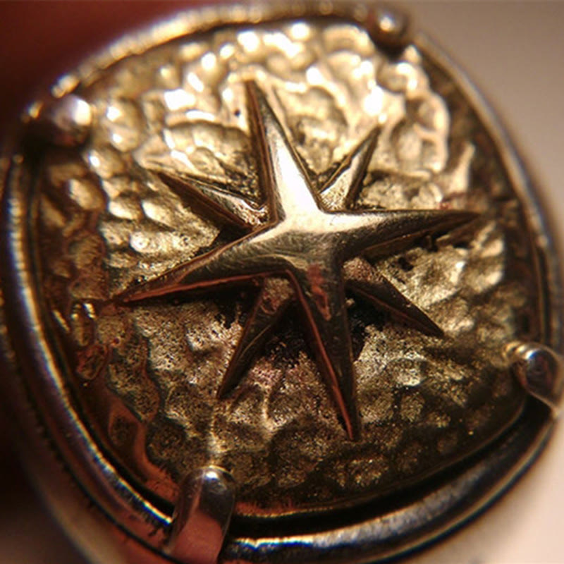 Christianartworkshop Ring mit Kreuz und Stern von Bethlehem im klassischen Stil, heiliger Segensring