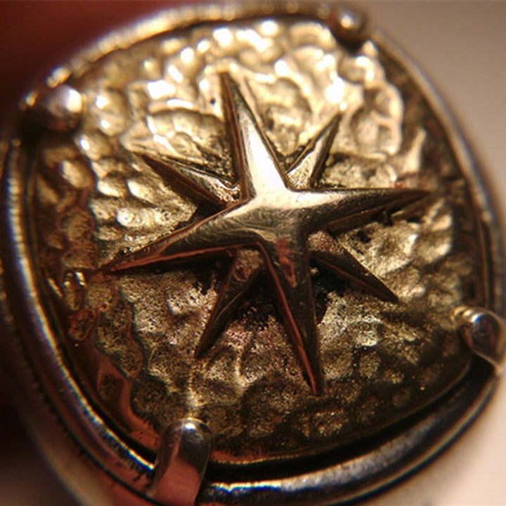 Christianartworkshop Ring mit Kreuz und Stern von Bethlehem im klassischen Stil, heiliger Segensring