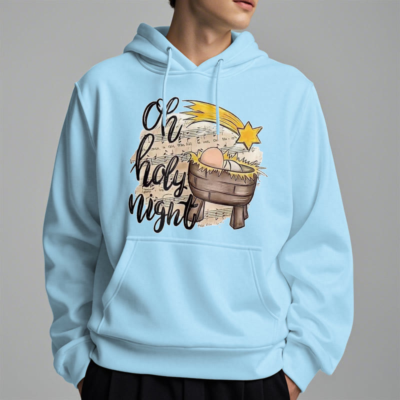 Christianartworkshop Farbiger Stil Heilige Nacht Wiege Krippe Fleece gefüttert Polyester Hoodie