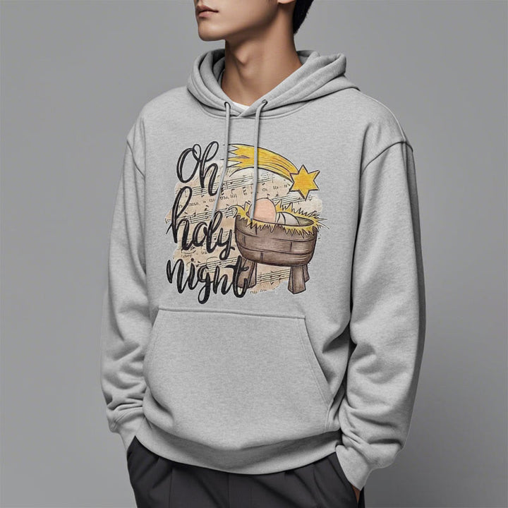 Christianartworkshop Farbiger Stil Heilige Nacht Wiege Krippe Fleece gefüttert Polyester Hoodie