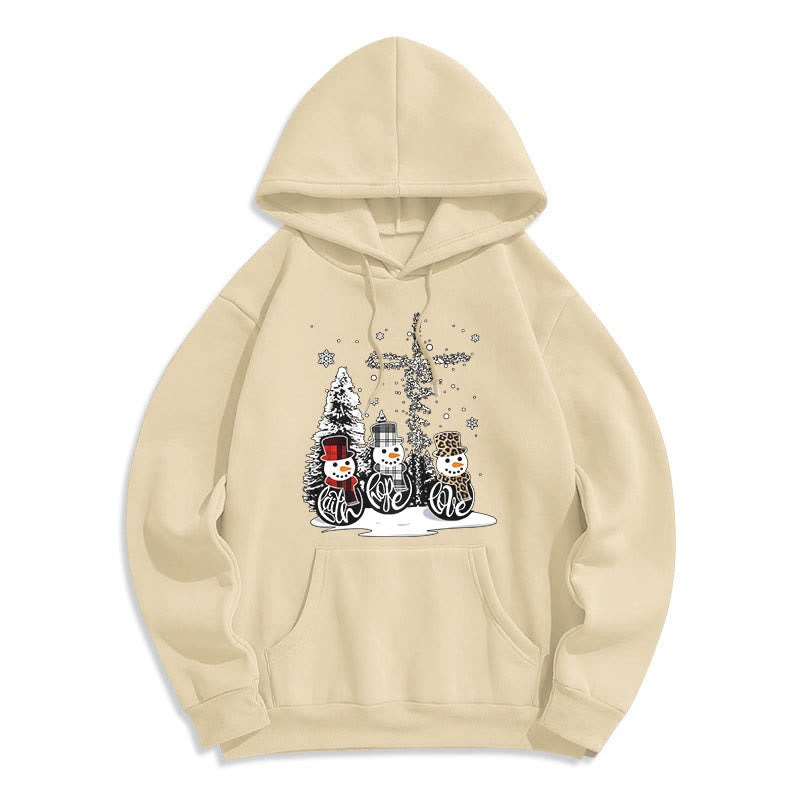 Christianartworkshop Farbiger Stil Glaube Hoffnung Liebe Weihnachten Fleece gefütterter Polyester-Kapuzenpullover