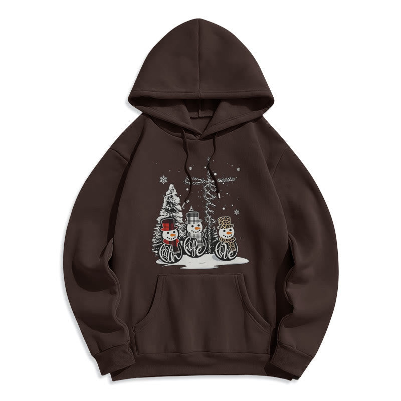 Christianartworkshop Farbiger Stil Glaube Hoffnung Liebe Weihnachten Fleece gefütterter Polyester-Kapuzenpullover