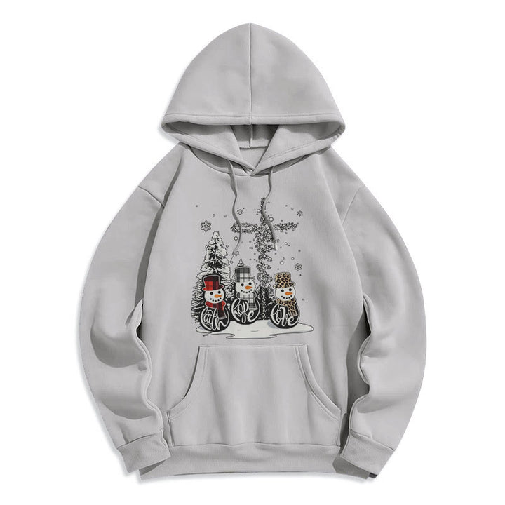 Christianartworkshop Farbiger Stil Glaube Hoffnung Liebe Weihnachten Fleece gefütterter Polyester-Kapuzenpullover