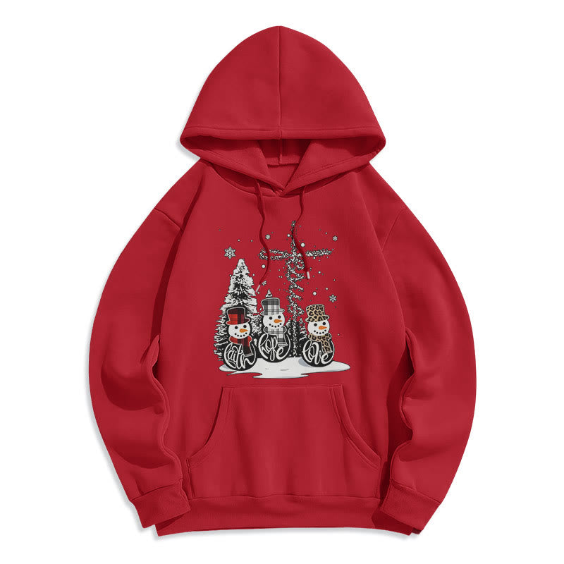 Christianartworkshop Farbiger Stil Glaube Hoffnung Liebe Weihnachten Fleece gefütterter Polyester-Kapuzenpullover