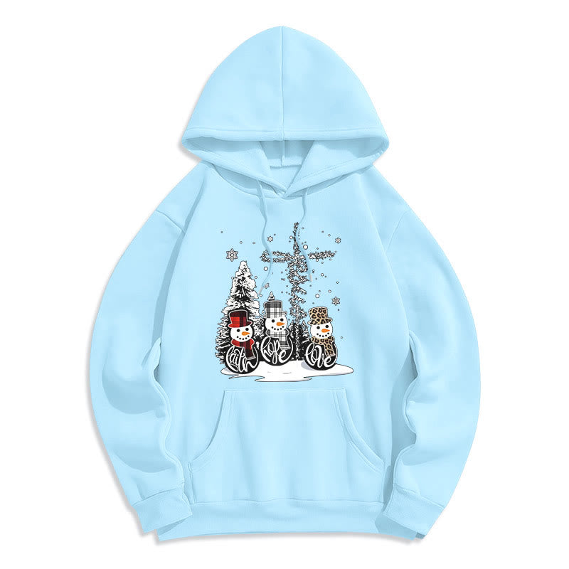Christianartworkshop Farbiger Stil Glaube Hoffnung Liebe Weihnachten Fleece gefütterter Polyester-Kapuzenpullover