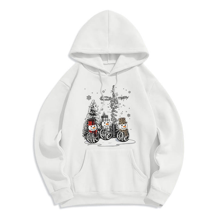 Christianartworkshop Farbiger Stil Glaube Hoffnung Liebe Weihnachten Fleece gefütterter Polyester-Kapuzenpullover
