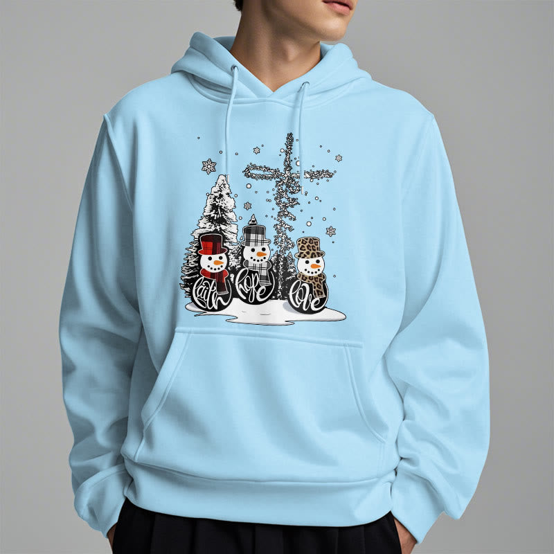 Christianartworkshop Farbiger Stil Glaube Hoffnung Liebe Weihnachten Fleece gefütterter Polyester-Kapuzenpullover