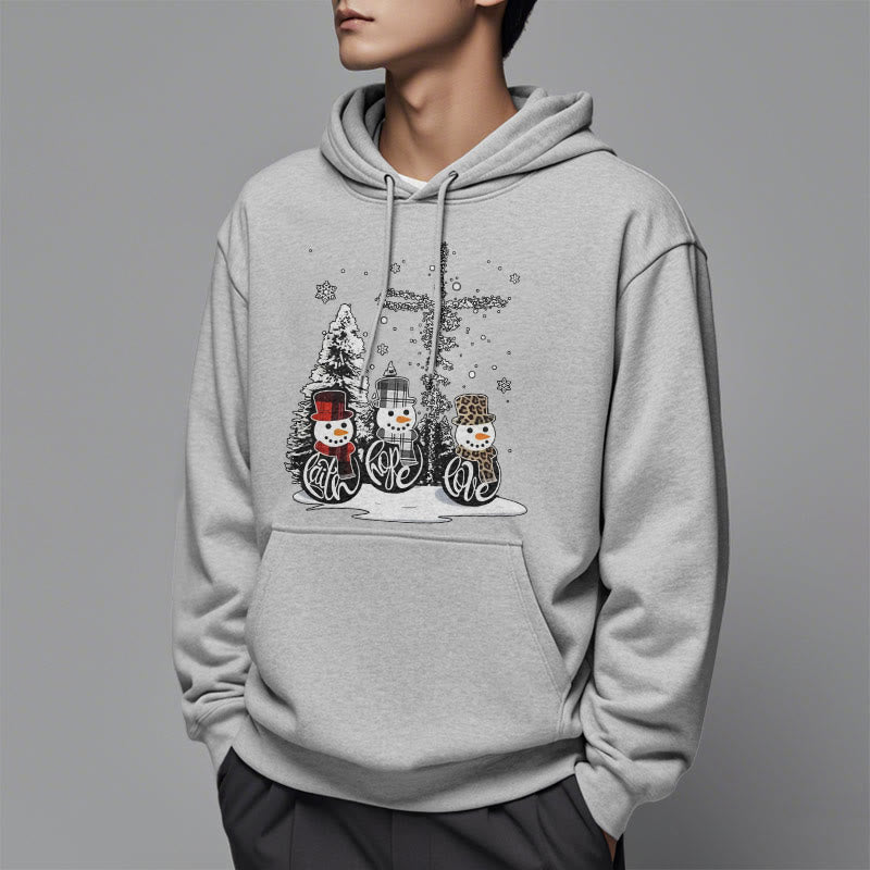 Christianartworkshop Farbiger Stil Glaube Hoffnung Liebe Weihnachten Fleece gefütterter Polyester-Kapuzenpullover