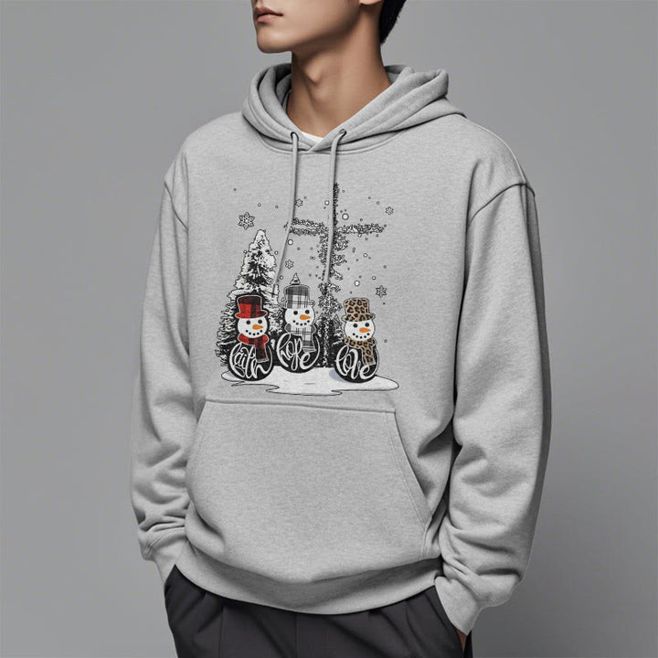 Christianartworkshop Farbiger Stil Glaube Hoffnung Liebe Weihnachten Fleece gefütterter Polyester-Kapuzenpullover