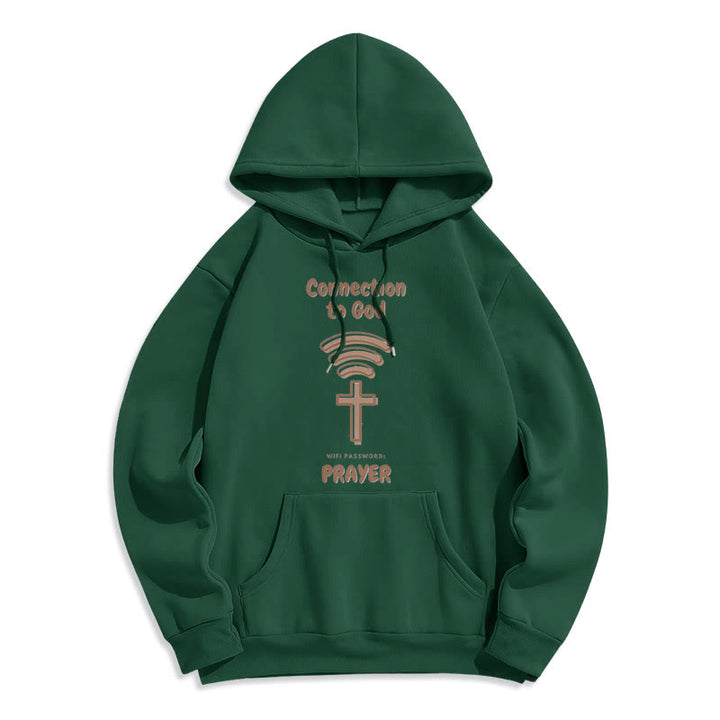 Christianartworkshop Moderner Stil Gebetsverbindung zu Gott Fleecegefütterter Polyester-Kapuzenpullover