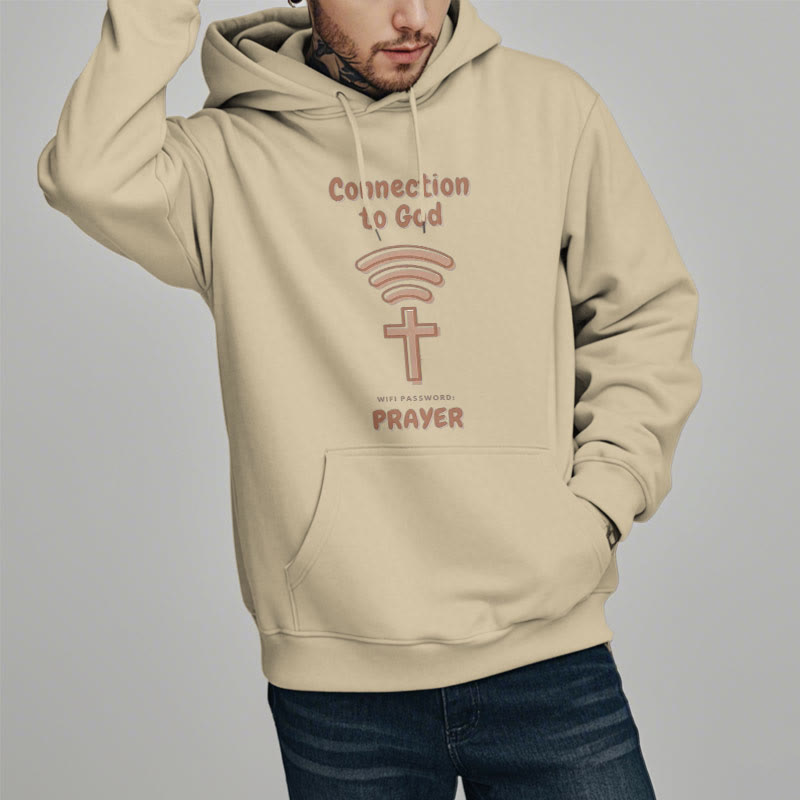 Christianartworkshop Moderner Stil Gebetsverbindung zu Gott Fleecegefütterter Polyester-Kapuzenpullover