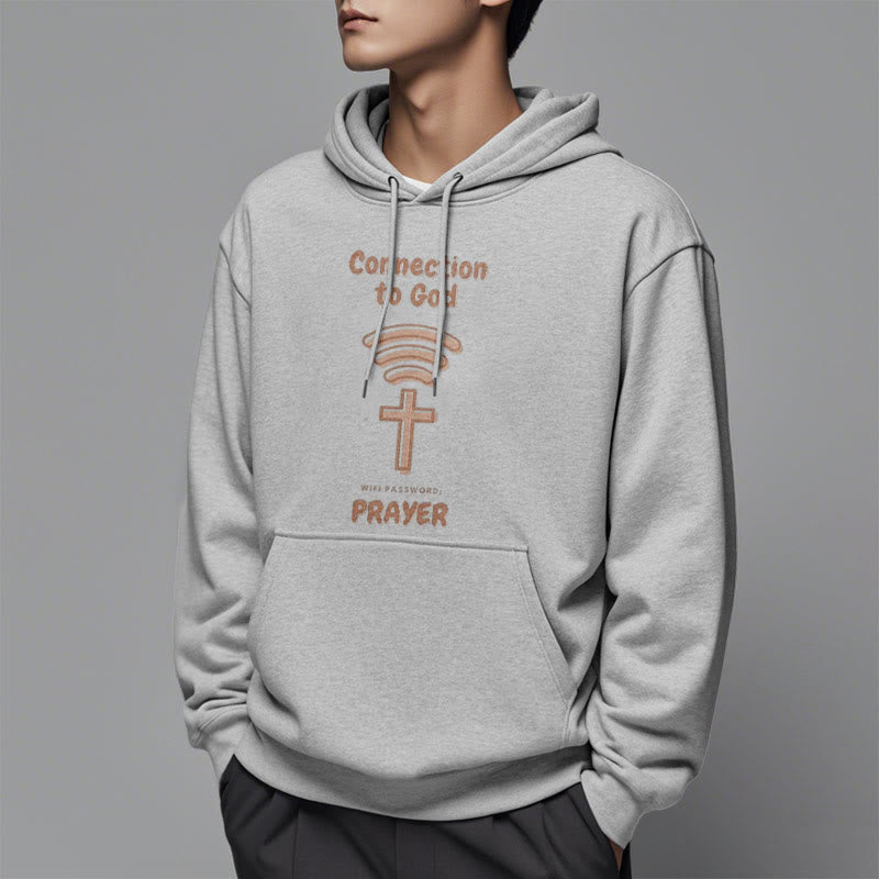 Christianartworkshop Moderner Stil Gebetsverbindung zu Gott Fleecegefütterter Polyester-Kapuzenpullover